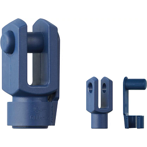 Clevis joint with spring-loaded fixing clip, GERMF-FC, food contact, igubal®