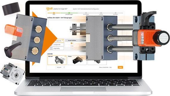 Configure drylin SHT lead screw linear tables from igus online 