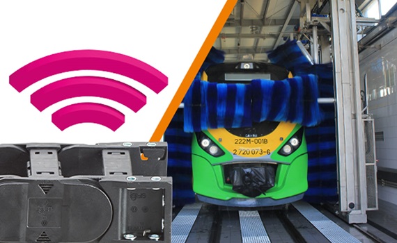 i.Cee in a train washing station