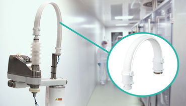SCARA Cable management solution for cleanroom applications